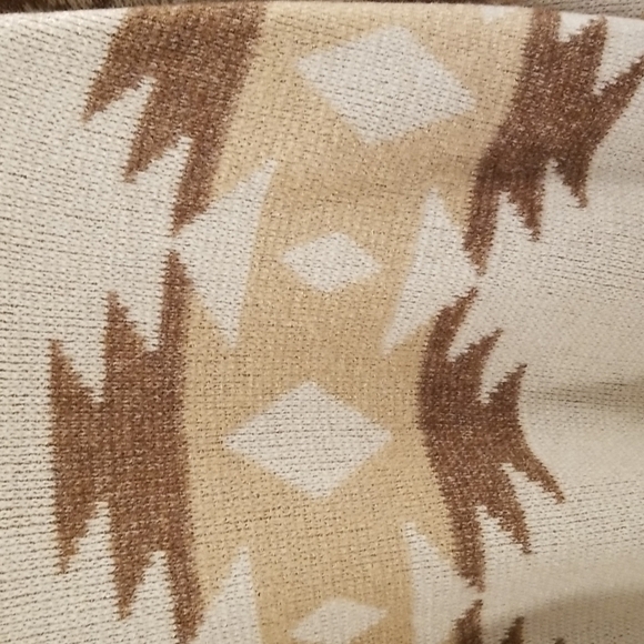 💕JESSICA SIMPSON💕 Open Front Long Cardigan ~ Brown Aztec Print Large L NWT - Picture 7 of 10